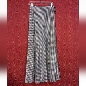 LAUNDRY Checkered Gingham Black/White Ex-Long Skirt Women's Sz 8